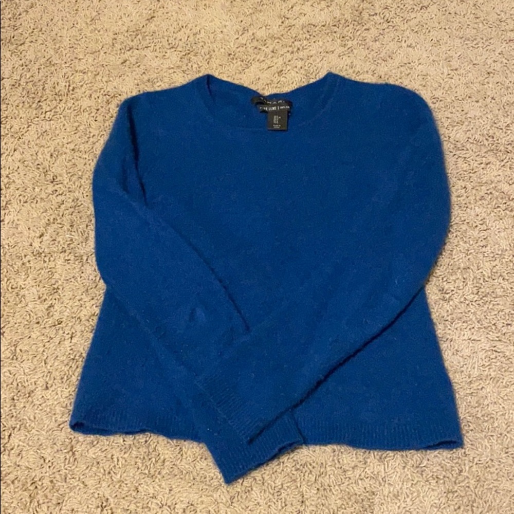 Blue Cashmere Sweater Shirt